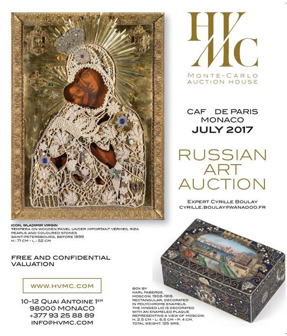 Annonce. Cyrille Boulay. Vente art russe. Russian art auction. 2017-05-14